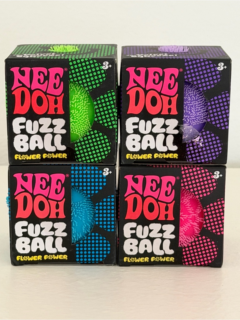 Needoh Flower Power Fuzzball Bundle (Set of 4)